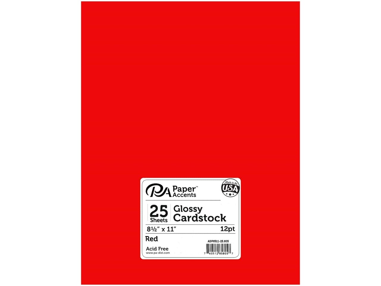 Paper Accents Glossy Cardstock - 8 1/2 x 11 in. - #805 Red 25 pc.
